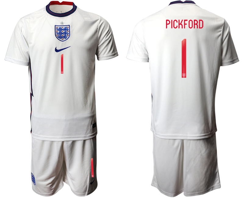 Men 2021 European Cup England home white #1 Soccer Jersey1